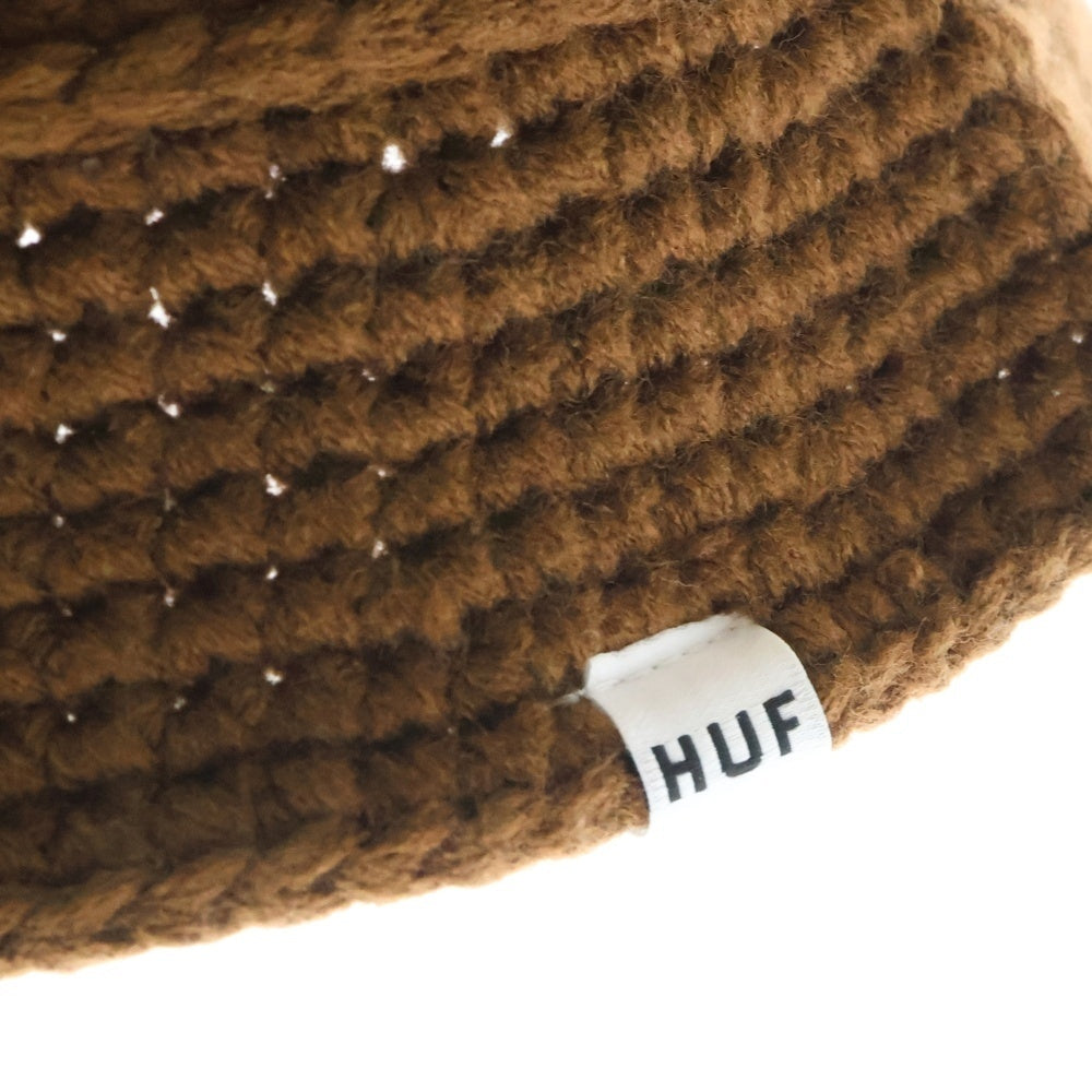 HUF(ハフ) NATURE BUDDY KNIT BUCKET ネイチャーバディ ニットバケットハット 帽子 ブラウン WHT0004