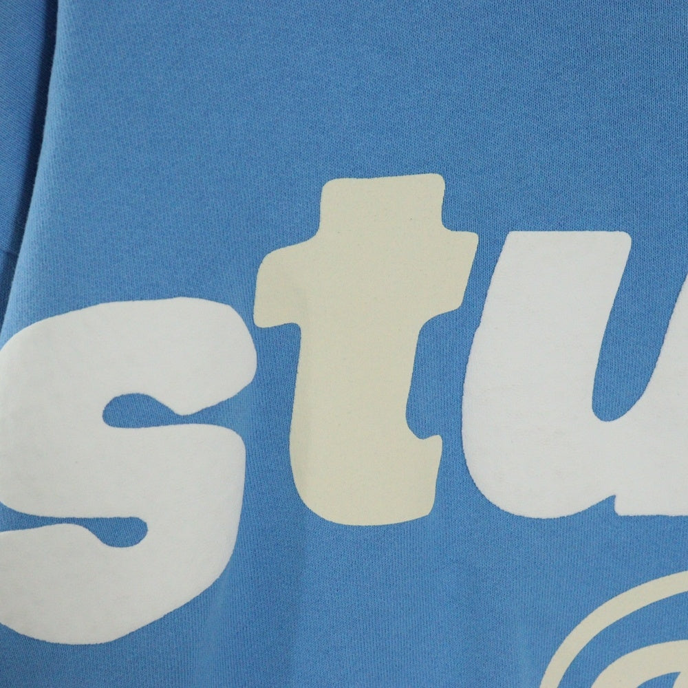 STUSSY(ステューシー) ×CPFM 8 BALL PIGMENT DYED HOODIE カクタスプリントフリーマーケット 8ボールプリント ピグメントダイ スウェットプルオーバーパーカー フーディー ブルー