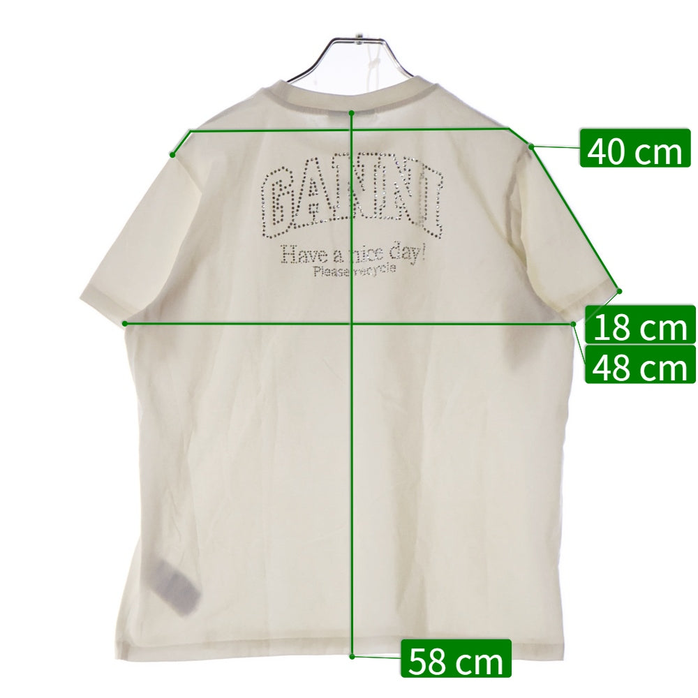 【新品未使用・正規品】GANNI ラインストーンTシャツ GANNI(ガニー)｜Heavy CottonラインストーンドロップショルダーT