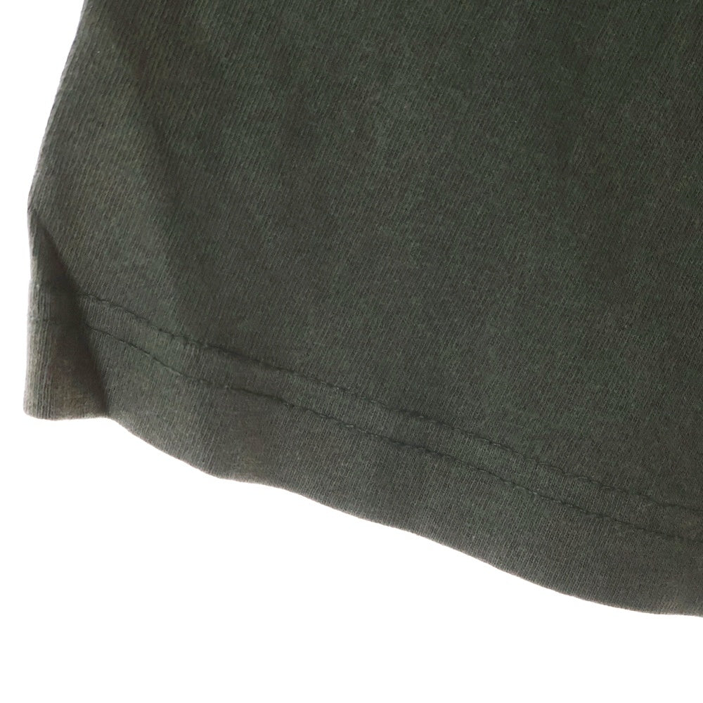 STUSSY(ステューシー) 90S VINTAGE ヴィンテージ 紺タグ 7分丈 フロントロゴ ラグラン ロングTシャツ カットソー グリーン/グレー