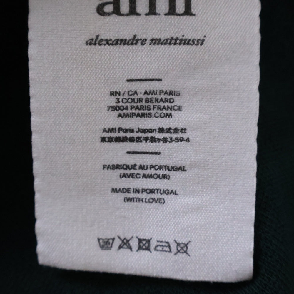 AMI Alexandre Mattiussi(アミアレクサンドルマテュッシ) フロントワンポイントロゴ コットン 半袖ポロシャツ グリーン E22HPL001.760