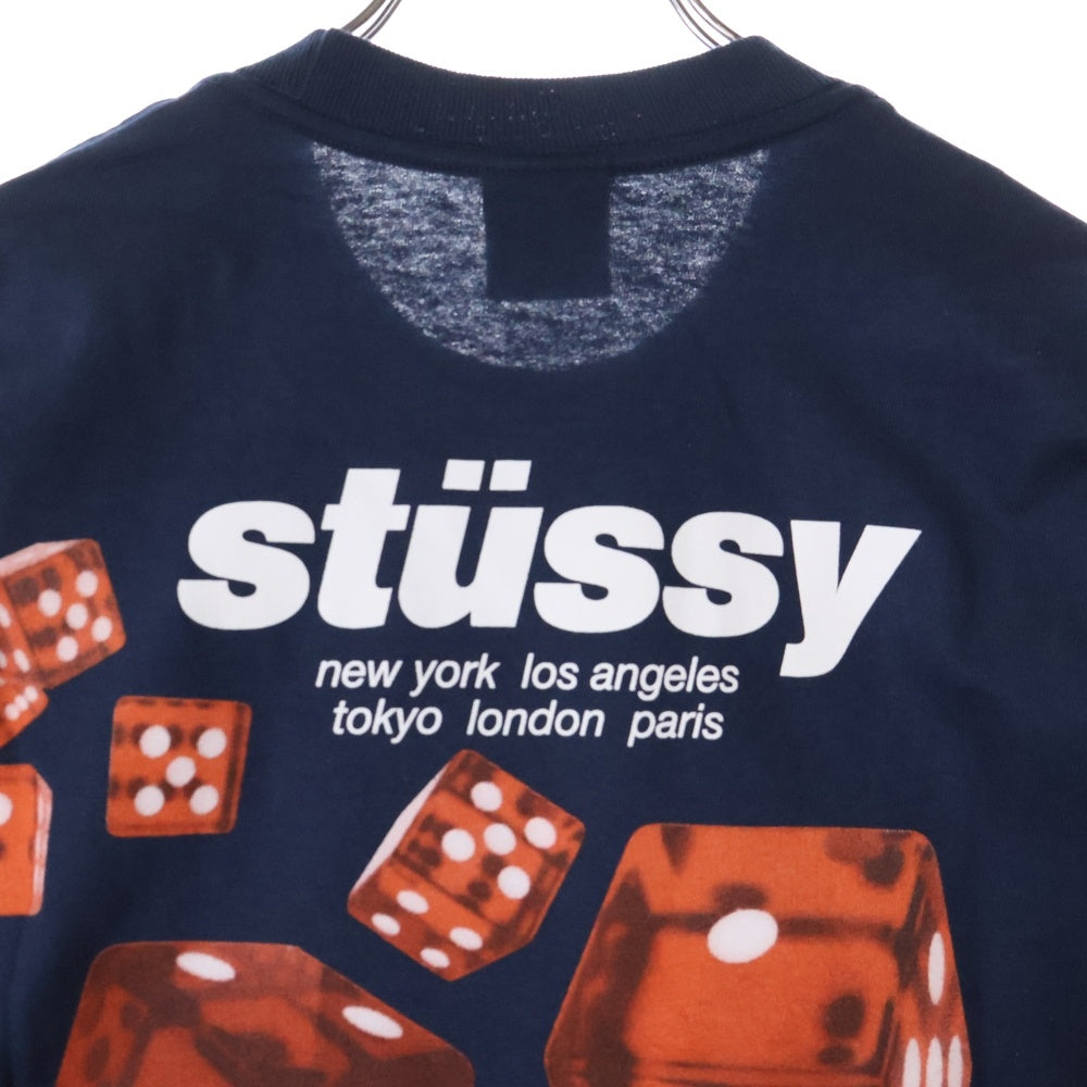 STUSSY(ステューシー) 25SS ROLLERS TEE ローラーズ クルーネック半袖Tシャツ カットソー ネイビー 1905160