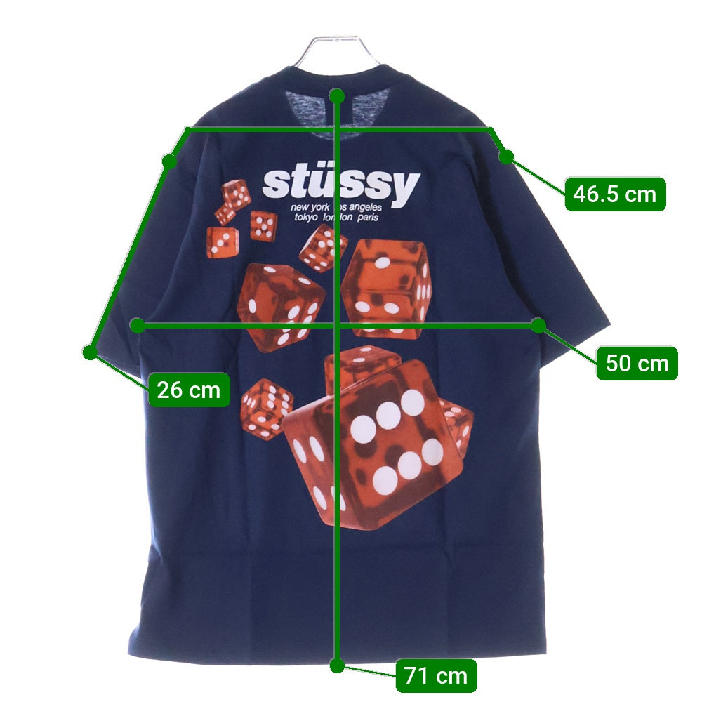 STUSSY(ステューシー) 25SS ROLLERS TEE ローラーズ クルーネック半袖Tシャツ カットソー ネイビー 1905160