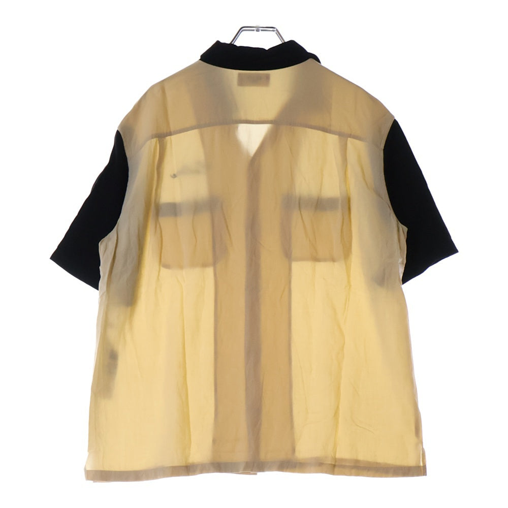 CELINE(セリーヌ) 24AW ロゴエンブロイダリー ロカビリー 半袖シャツ レーヨン ブラック/アイボリー 2C15C852C