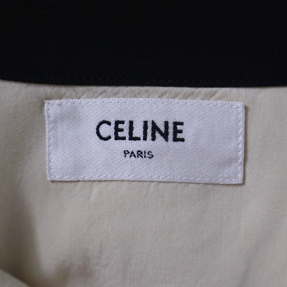 CELINE(セリーヌ) 24AW ロゴエンブロイダリー ロカビリー 半袖シャツ レーヨン ブラック/アイボリー 2C15C852C