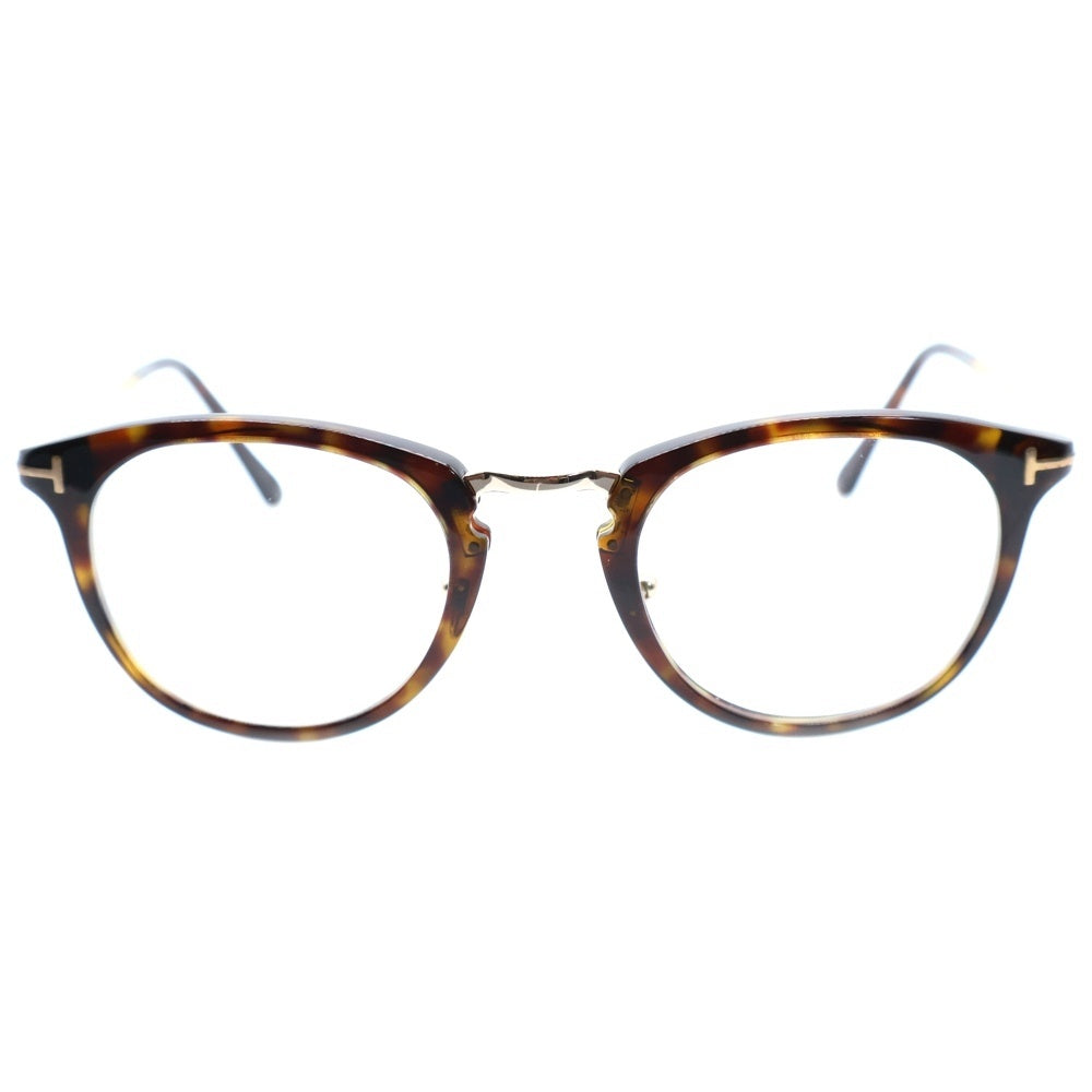 TOM FORD(トムフォード) ウェリントンシェイプ メタルブリッジ メガネ サングラス 眼鏡 ブラウン/ゴールド TF5466 052