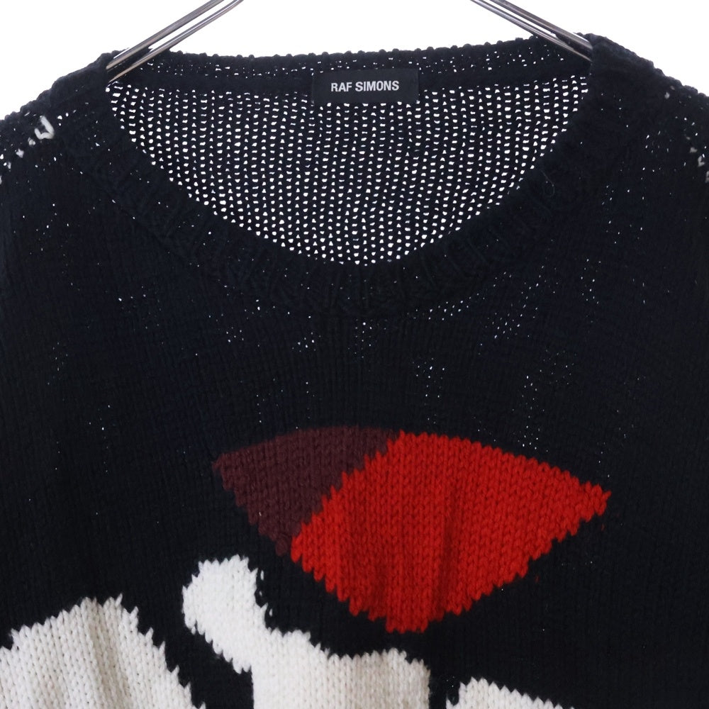 RAF SIMONS(ラフシモンズ) 17AW NYジャガード クロップドニットセーター ブラック