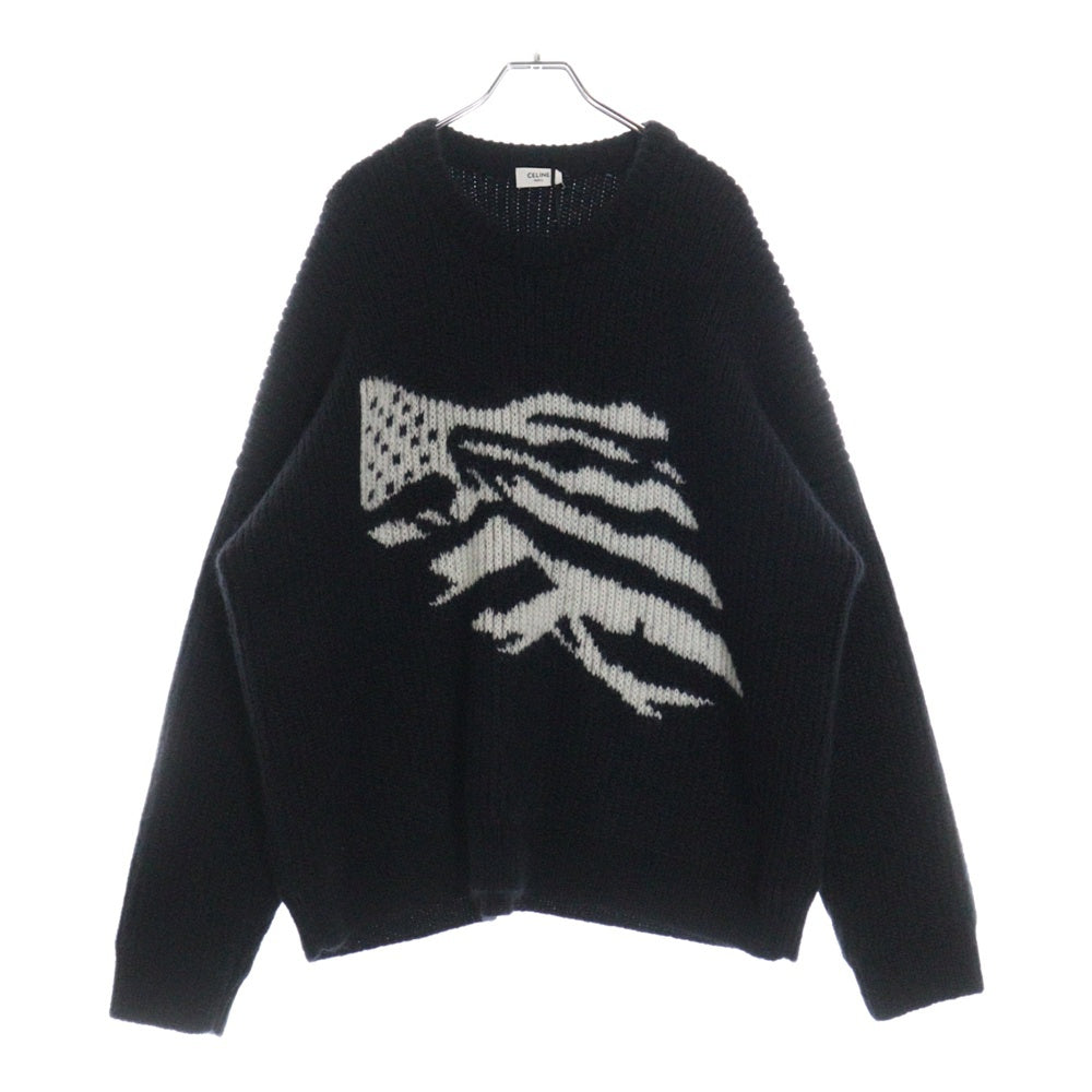 CELINE(セリーヌ) BOXY FLAG SWEATER IN MOHAIR KNIT フラッグ ボクシーモヘアニットセーター ブラック 2AB05599S