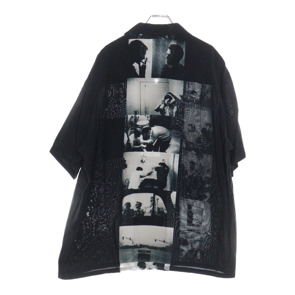 F-LAGSTUF-F(フラグスタフ) ×Larry Clark SS SHIRT ラリークラーク フォト 半袖シャツ ブラック 19AW-FS×LC-03