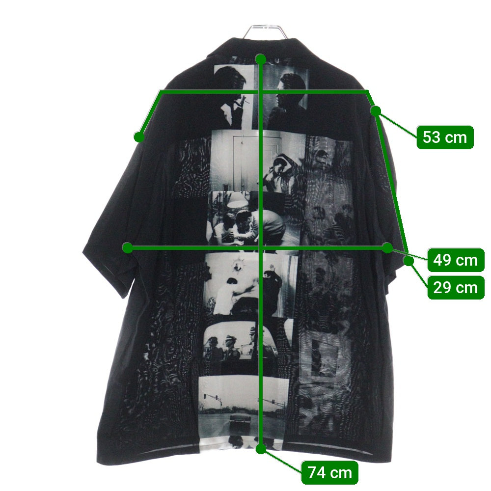 F-LAGSTUF-F(フラグスタフ) ×Larry Clark SS SHIRT ラリークラーク フォト 半袖シャツ ブラック 19AW-FS×LC-03