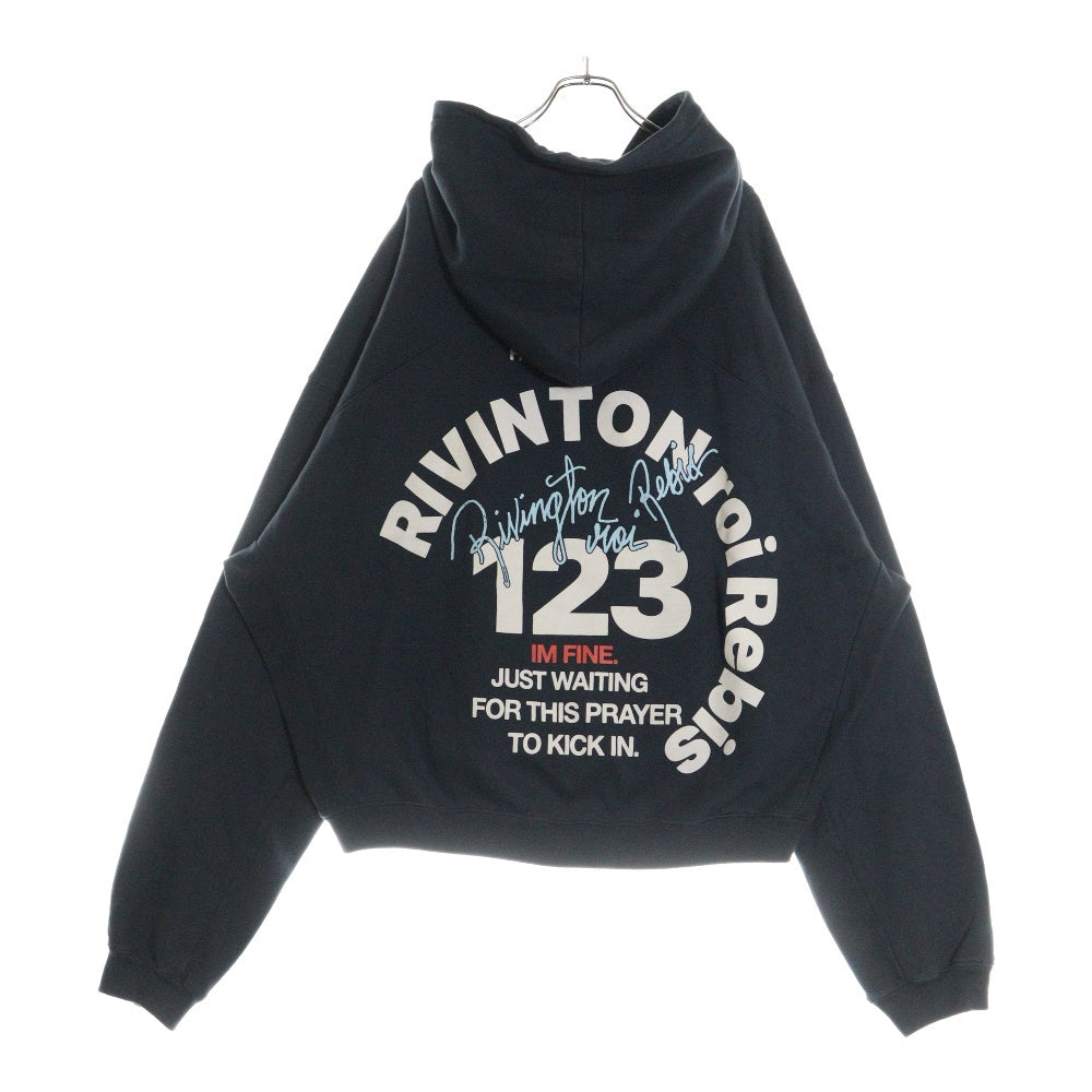 RRR123 RIVINGTON roi Rebis(リヴィントンロイレビス) 23AW バックプリントプルオーバーパーカー ネイビー