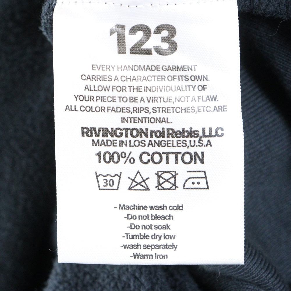 RRR123 RIVINGTON roi Rebis(リヴィントンロイレビス) 23AW バックプリントプルオーバーパーカー ネイビー