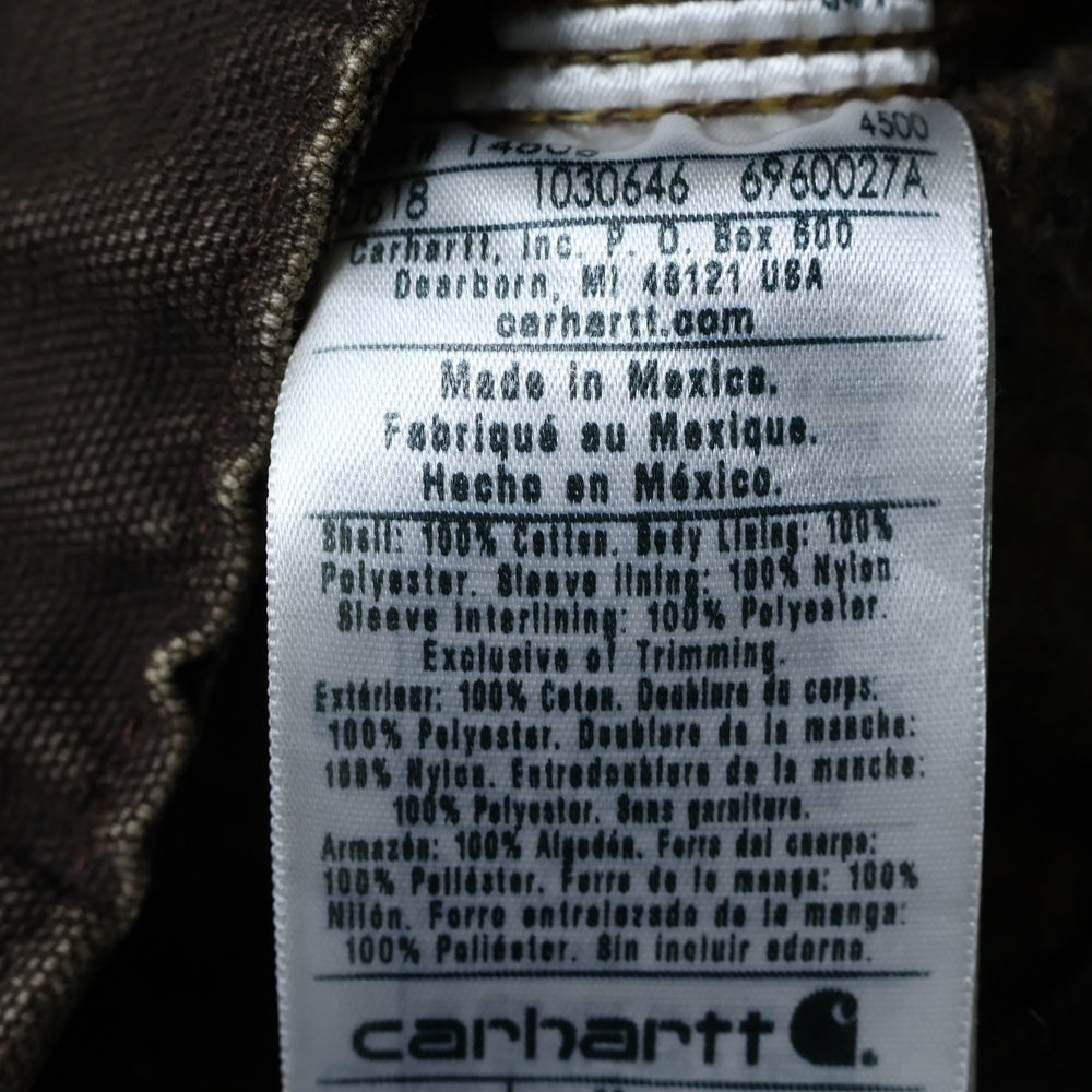 CARHARTT(カーハート) DETROIT JACKET デトロイトジャケット ダック生地 ブランケットライナー付き ブラウン J97 DKB