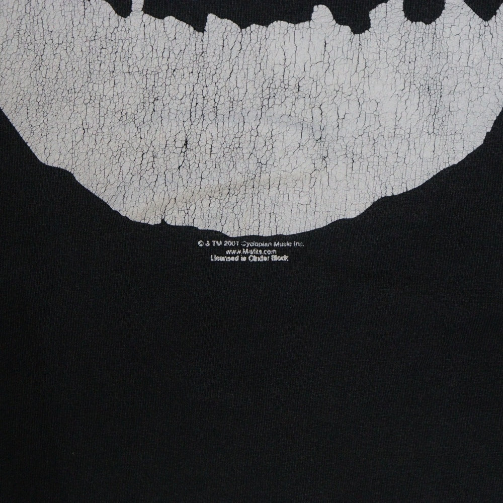 VINTAGE(ヴィンテージ) 00S VINTAGE THE MISFITS 2001 TEE ヴィンテージ ミスフィッツ スカル 両面プリントTシャツ 半袖クルーネックカットソー ブラック