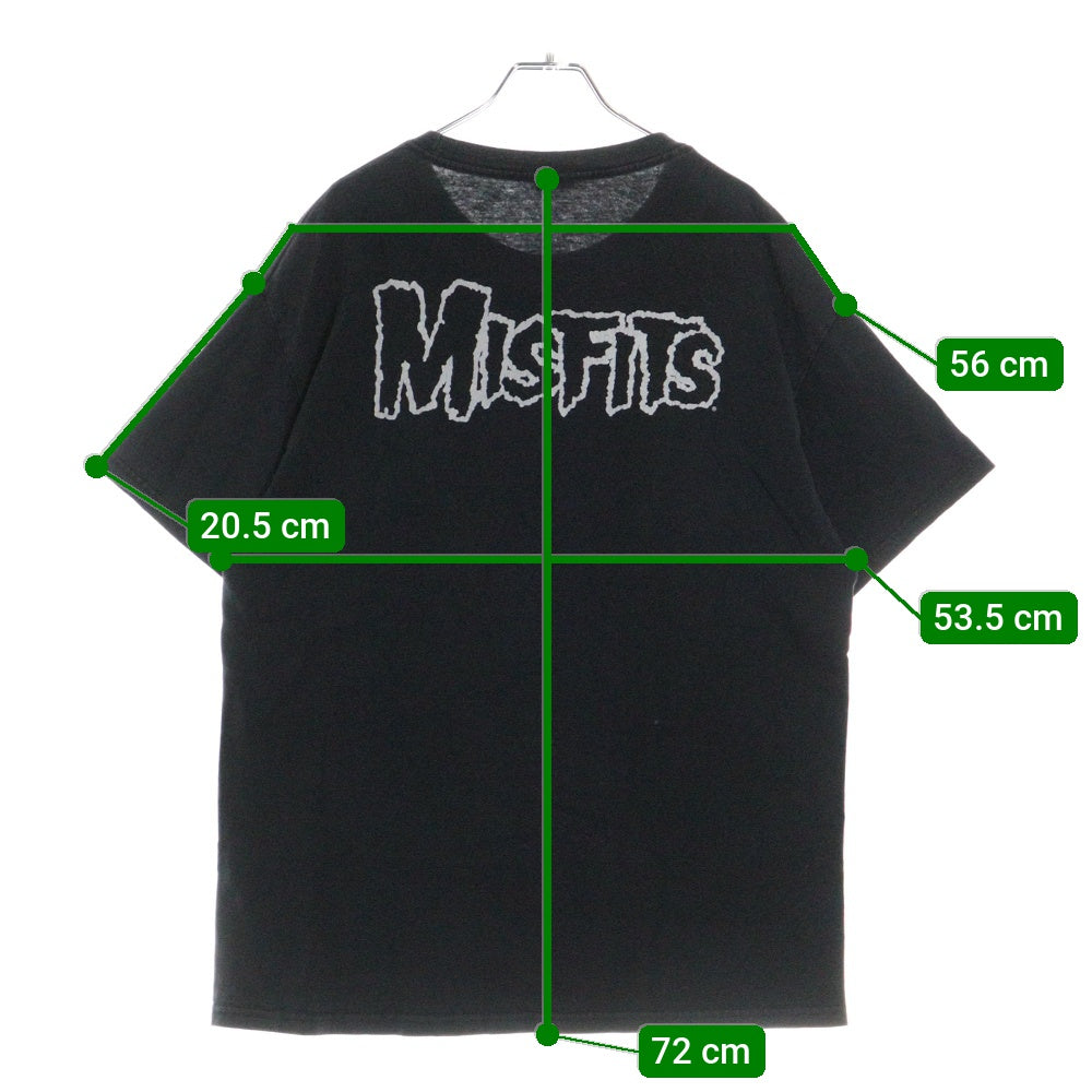 VINTAGE(ヴィンテージ) 00S VINTAGE THE MISFITS 2001 TEE ヴィンテージ ミスフィッツ スカル 両面プリントTシャツ 半袖クルーネックカットソー ブラック