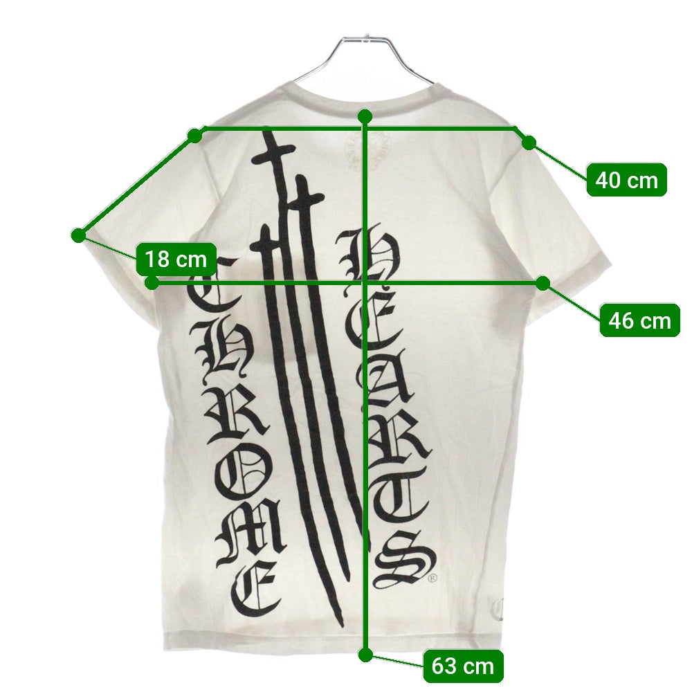 CHROME HEARTS(クロムハーツ) RS3 CROSS TEE アールエススリークロス 両面ロゴプリント 半袖ポケットTシャツ カットソー ホワイト