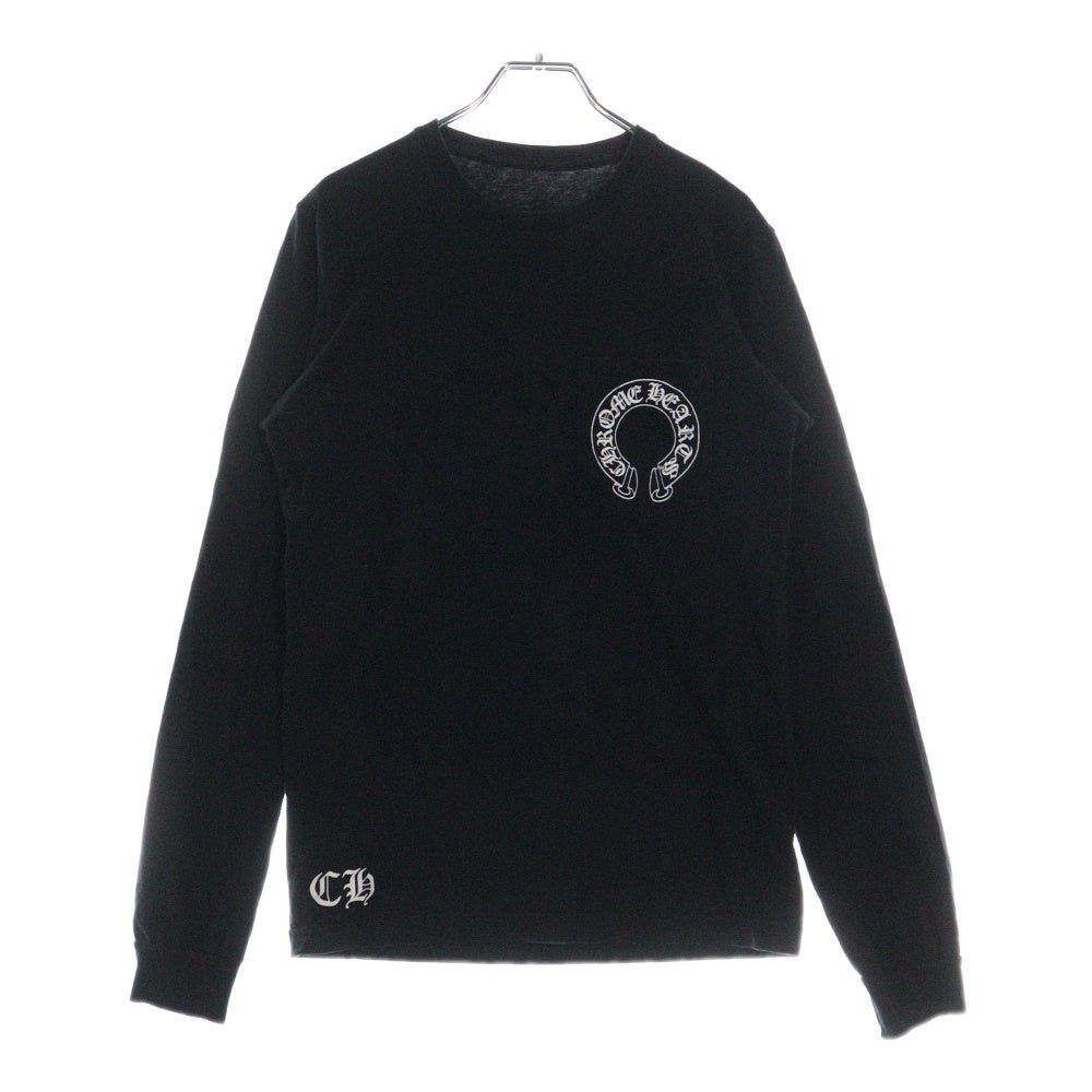 CHROME HEARTS(クロムハーツ) OLD LOS ANGELES FUCK YOU HORSESHOE L/S TEE オールド ロサンゼルス ファックユー ホースシュー 長袖ポケットTシャツ カットソー ブラック