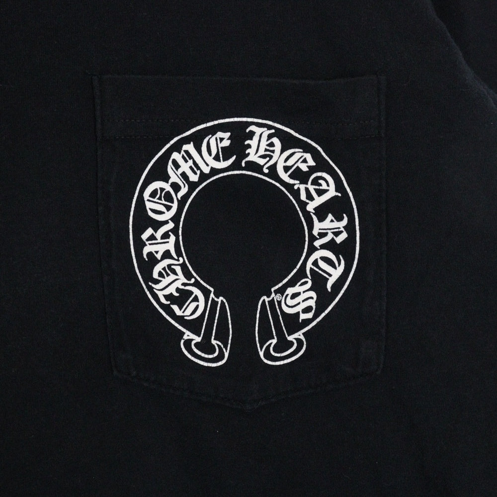 CHROME HEARTS(クロムハーツ) OLD LOS ANGELES FUCK YOU HORSESHOE L/S TEE オールド ロサンゼルス ファックユー ホースシュー 長袖ポケットTシャツ カットソー ブラック