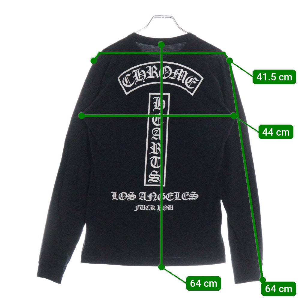 CHROME HEARTS(クロムハーツ) OLD LOS ANGELES FUCK YOU HORSESHOE L/S TEE オールド ロサンゼルス ファックユー ホースシュー 長袖ポケットTシャツ カットソー ブラック