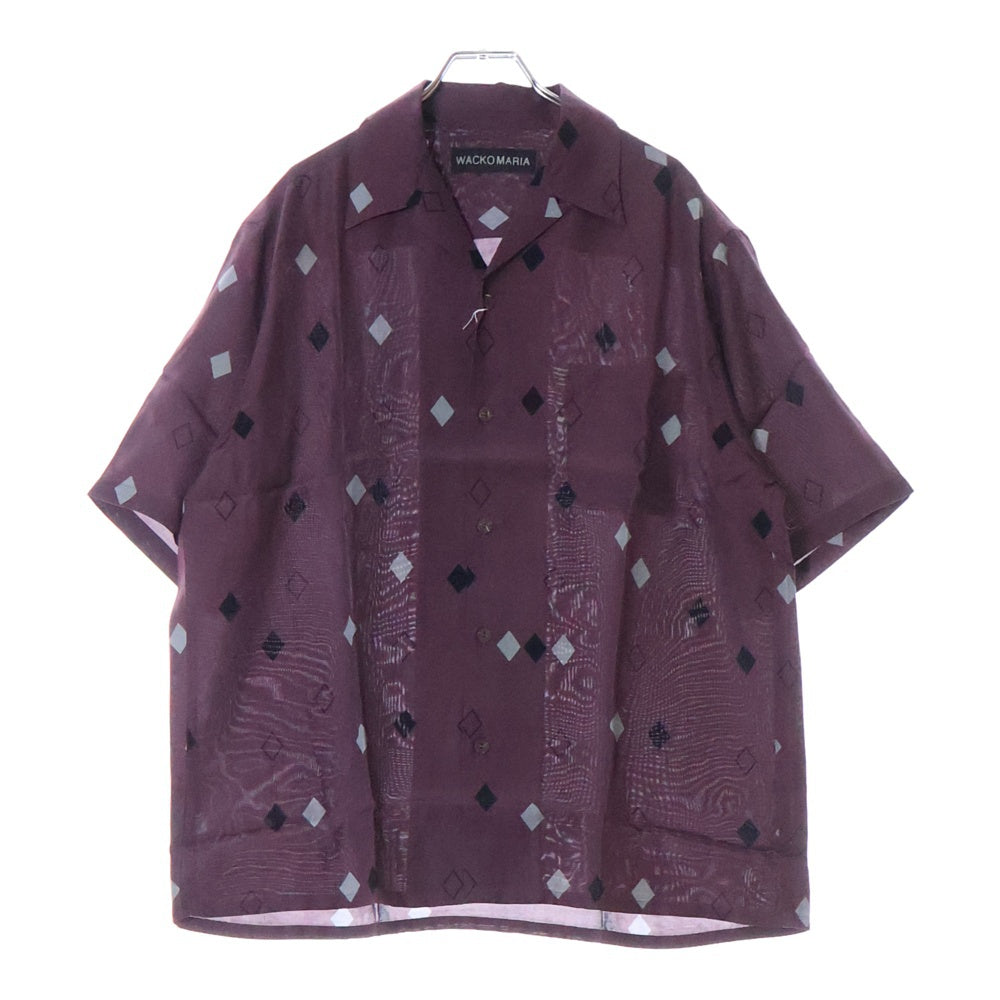 WACKO MARIA(ワコマリア) 25SS DIAMOND HAWAIIAN SHIRT ダイアモンド ハワイアン オープンカラー レーヨン 半袖シャツ パープル 25SS-WMS-HI03