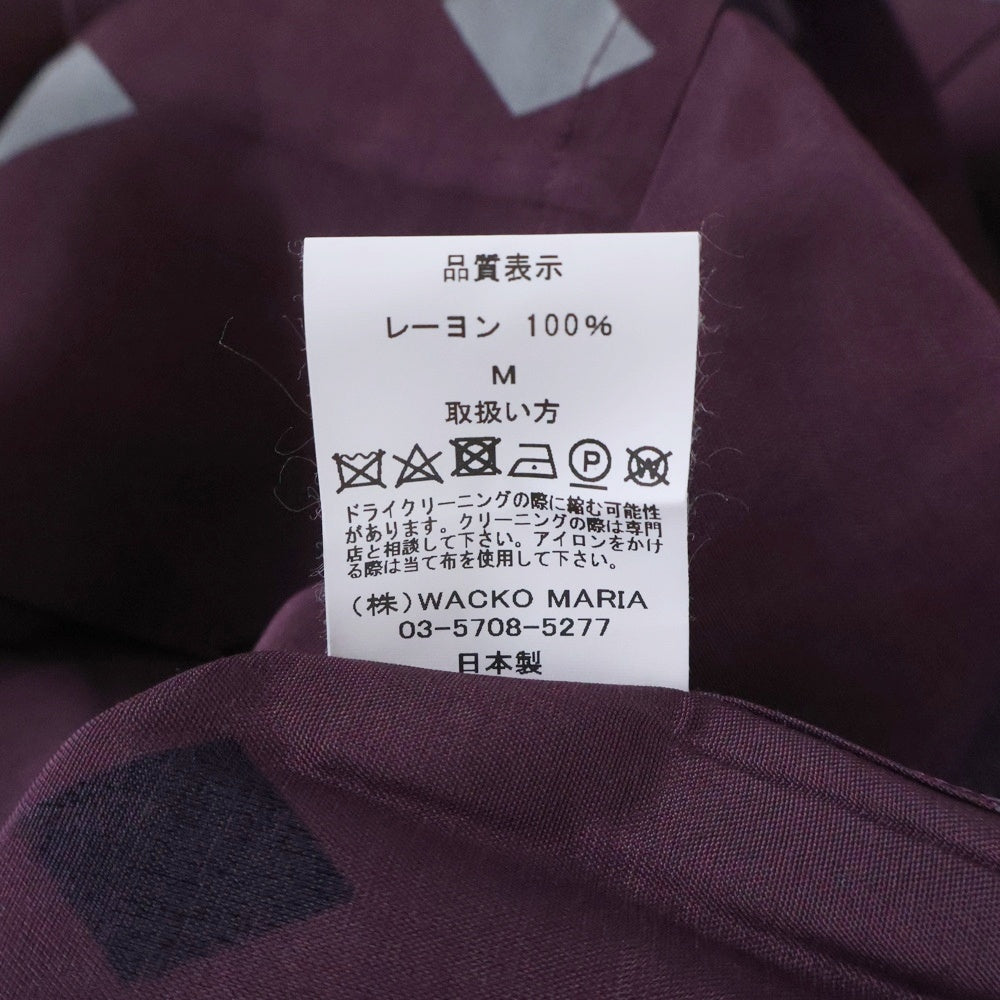 WACKO MARIA(ワコマリア) 25SS DIAMOND HAWAIIAN SHIRT ダイアモンド ハワイアン オープンカラー レーヨン 半袖シャツ パープル 25SS-WMS-HI03