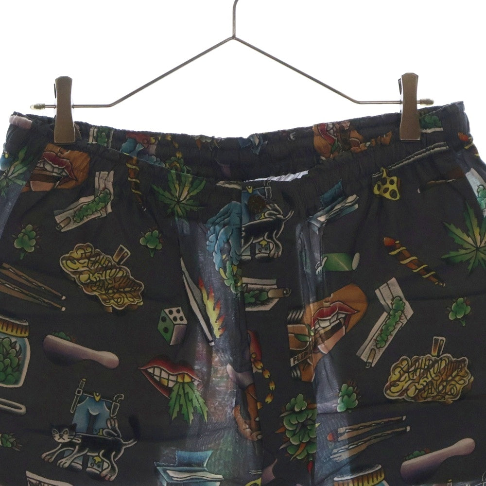 BUDSPOOL(バッズプール) ×UE THE PARLOUR FLIP&DRAW HAWAIIAN PANTS ユーイー ザ パーラー フリップアンドドロー 総柄 ハワイアン レーヨン ショーツ ハーフパンツ グレー