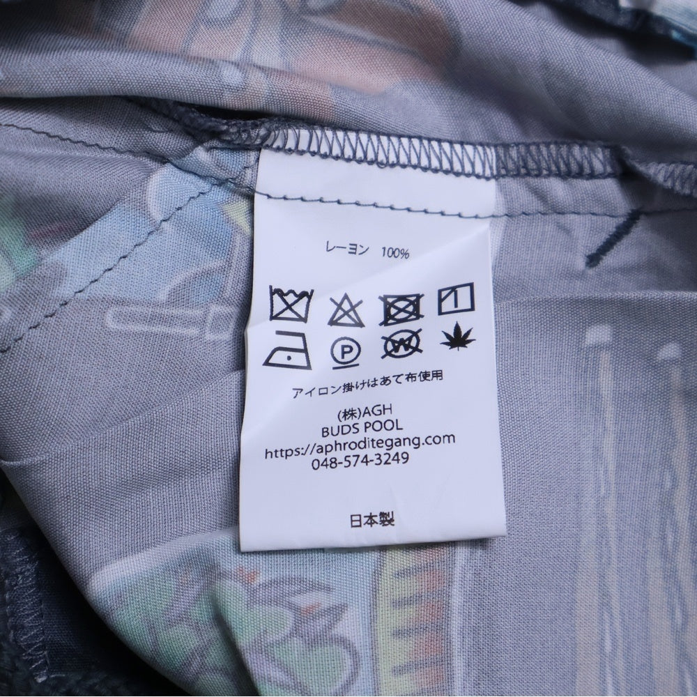 BUDSPOOL(バッズプール) ×UE THE PARLOUR FLIP&DRAW HAWAIIAN PANTS ユーイー ザ パーラー フリップアンドドロー 総柄 ハワイアン レーヨン ショーツ ハーフパンツ グレー