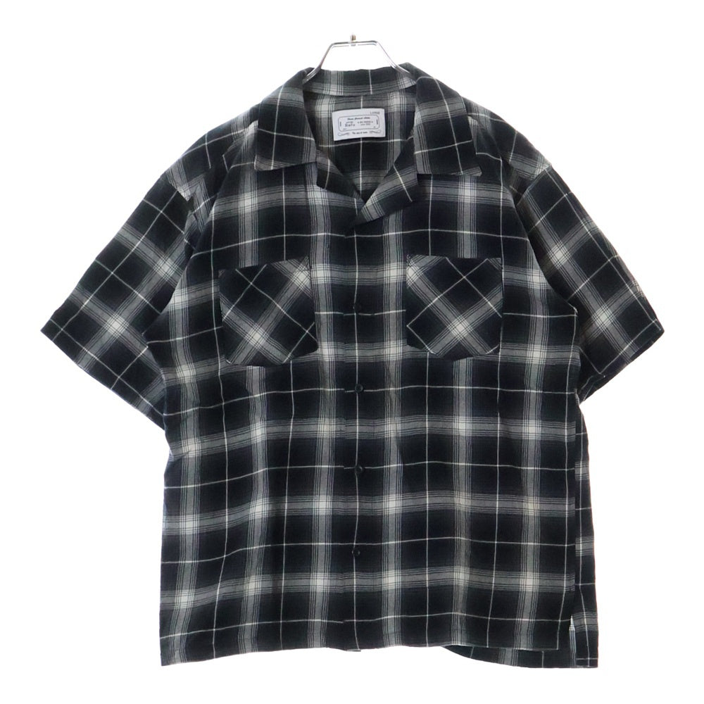 Rafu(ラフ) FLANNEL SHIRT チェック柄 コットン フランネル 半袖シャツ ブラック