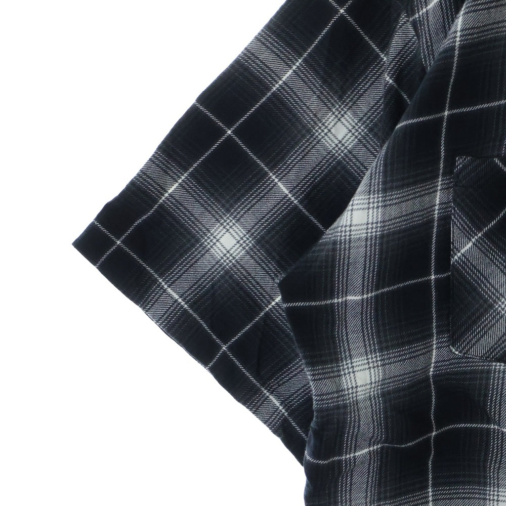 Rafu(ラフ) FLANNEL SHIRT チェック柄 コットン フランネル 半袖シャツ ブラック