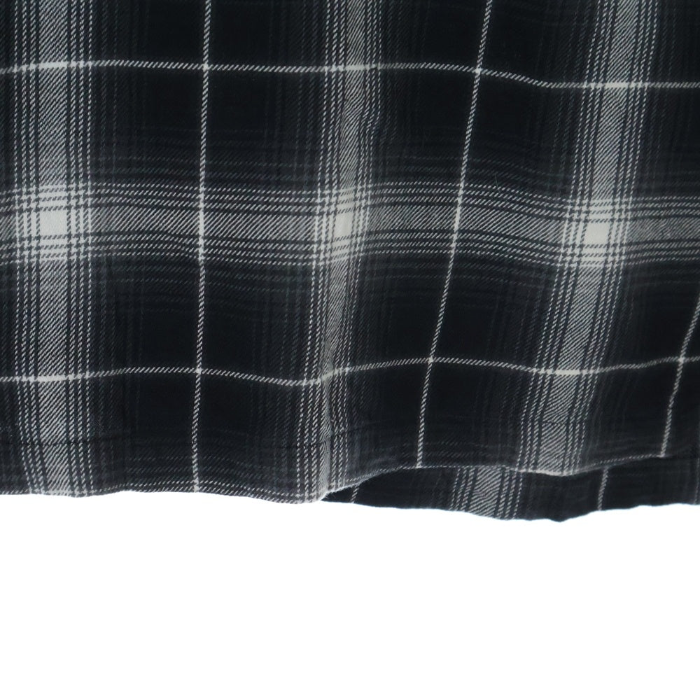 Rafu(ラフ) FLANNEL SHIRT チェック柄 コットン フランネル 半袖シャツ ブラック