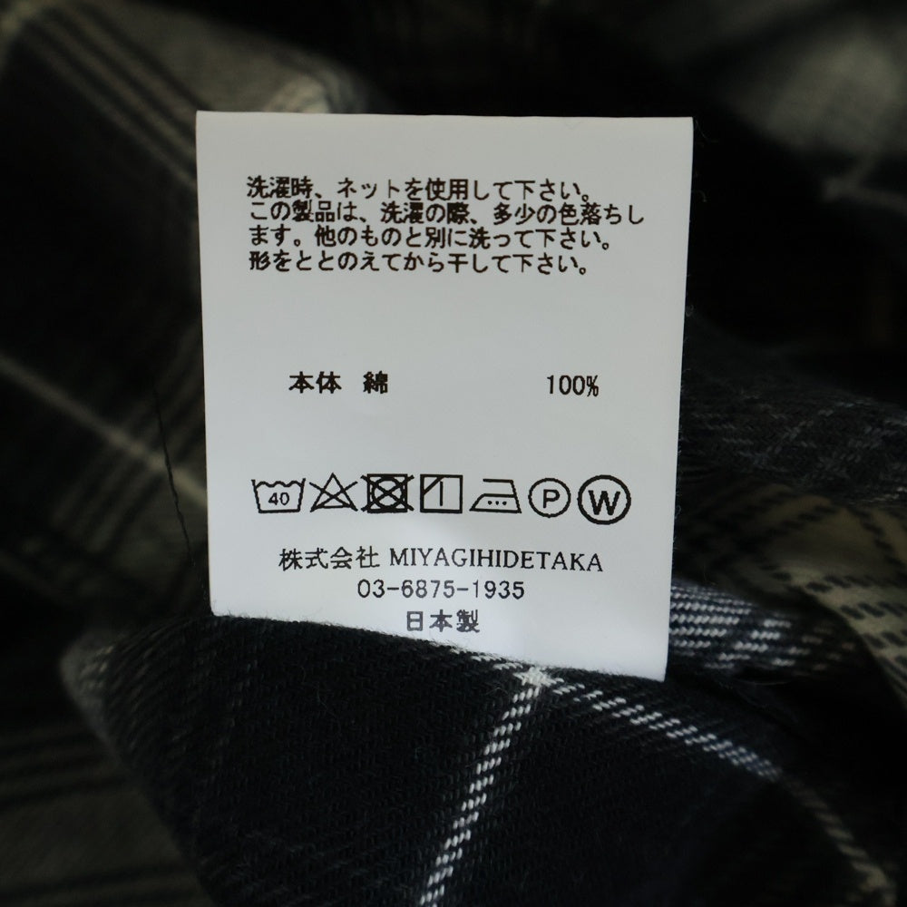 Rafu(ラフ) FLANNEL SHIRT チェック柄 コットン フランネル 半袖シャツ ブラック
