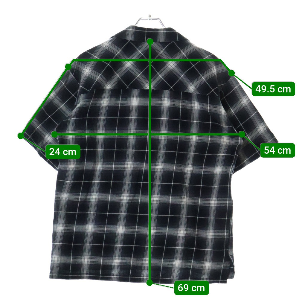 Rafu(ラフ) FLANNEL SHIRT チェック柄 コットン フランネル 半袖シャツ ブラック
