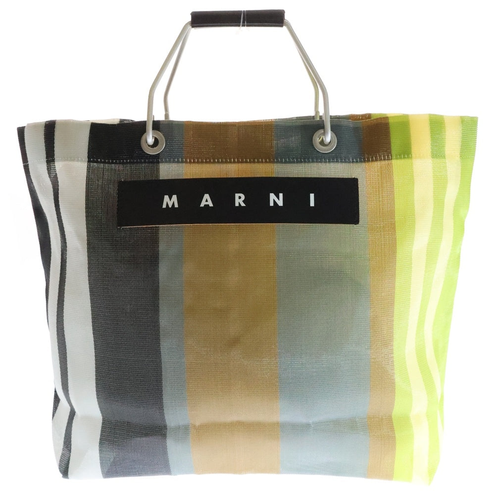 MARNI(マルニ) マーケット レザーグリップ付メタルハンドル レザーロゴデザイン ハンドバッグ マルチカラー SHMHR08A01TN296STW20