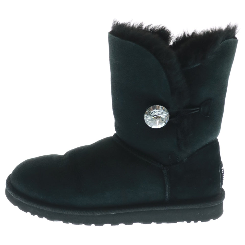 UGG(アグ) BAILEY BUTTON BLING スワロフスキー アグ ベイリーボタン ブリング ショート ムートンブーツ ブラック レディース 3349