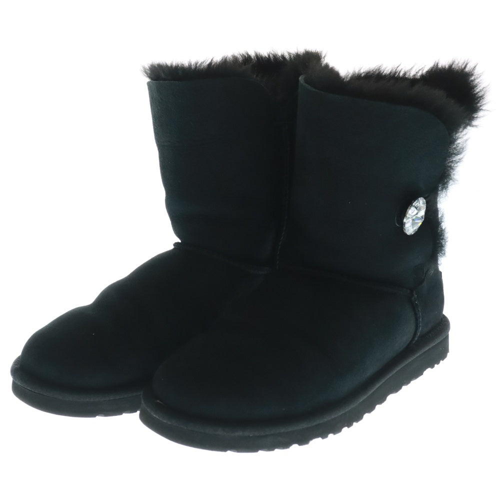 UGG(アグ) BAILEY BUTTON BLING スワロフスキー アグ ベイリーボタン ブリング ショート ムートンブーツ ブラック レディース 3349