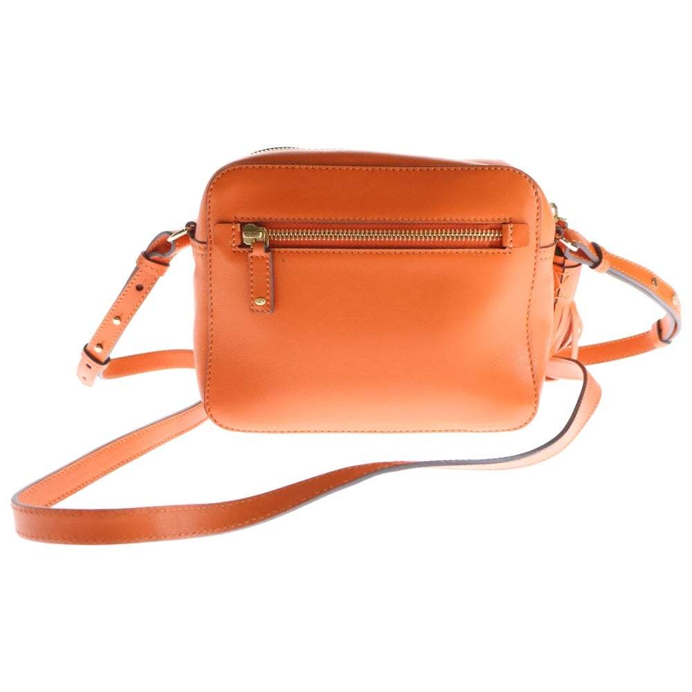 Anya Hindmarch(アニヤハインドマーチ) パンチング スマイリーデザイン ショルダーバッグ レザー オレンジ レディース