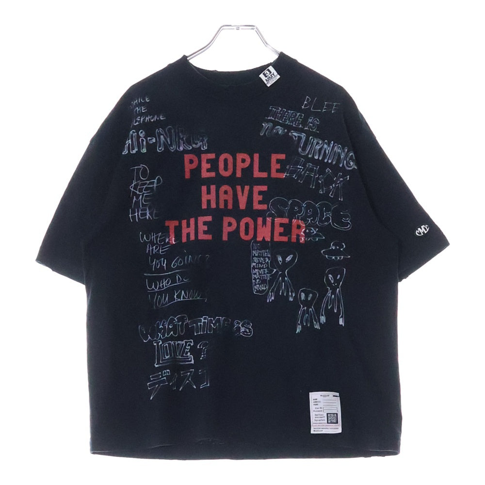 MAISON MIHARAYASUHIRO(メゾンミハラヤスヒロ) 24SS Distressed Tee グラフィックプリント 半袖Tシャツ カットソー ブラック K12TS582