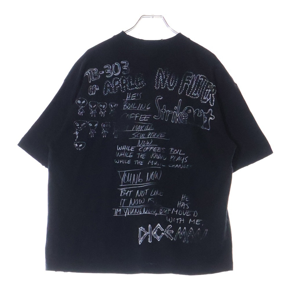 MAISON MIHARAYASUHIRO(メゾンミハラヤスヒロ) 24SS Distressed Tee グラフィックプリント 半袖Tシャツ カットソー ブラック K12TS582