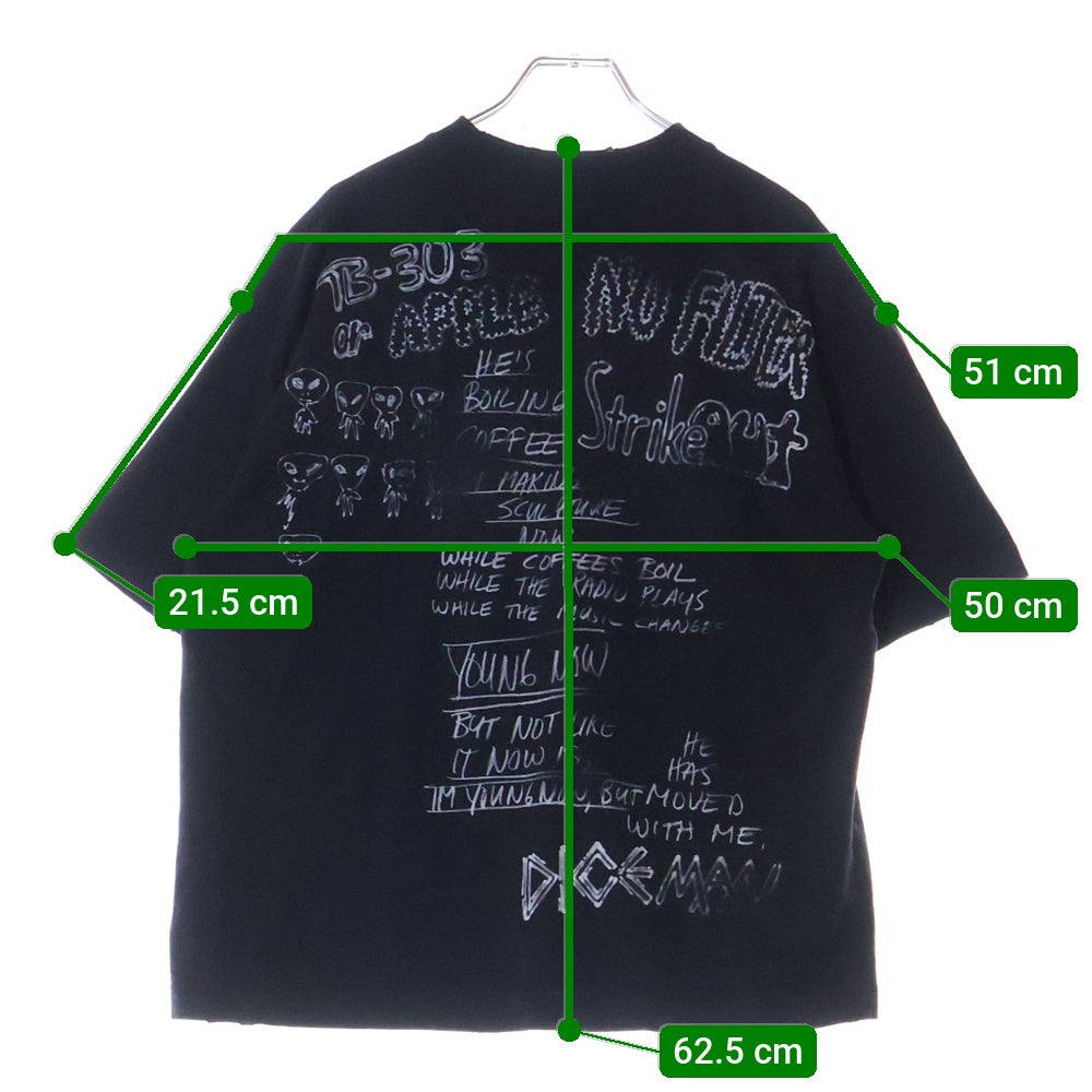 MAISON MIHARAYASUHIRO(メゾンミハラヤスヒロ) 24SS Distressed Tee グラフィックプリント 半袖Tシャツ カットソー ブラック K12TS582