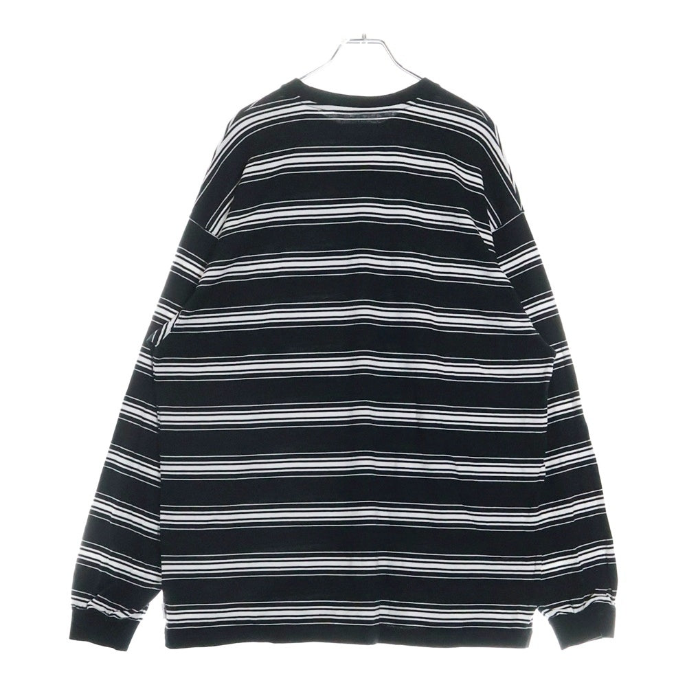 WTAPS(ダブルタップス) 22AW BDY 01 LS COTTON TEXTILE コットン テキスタイル ボーダー クルーネック長袖Tシャツ カットソー ブラック/ホワイト 222ATDT-CSM13