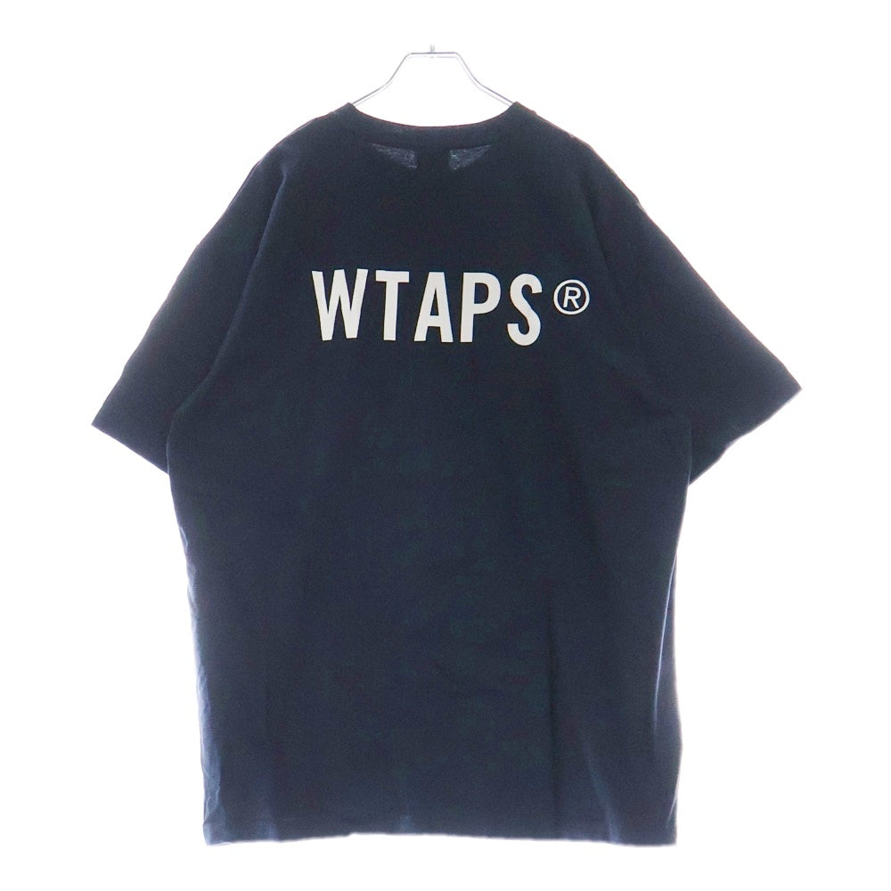 WTAPS(ダブルタップス) 22SS STANDART SS COTTON スタンダード コットン ロゴプリント クルーネック半袖Tシャツ カットソー ネイビー 221ATDT-STM10S