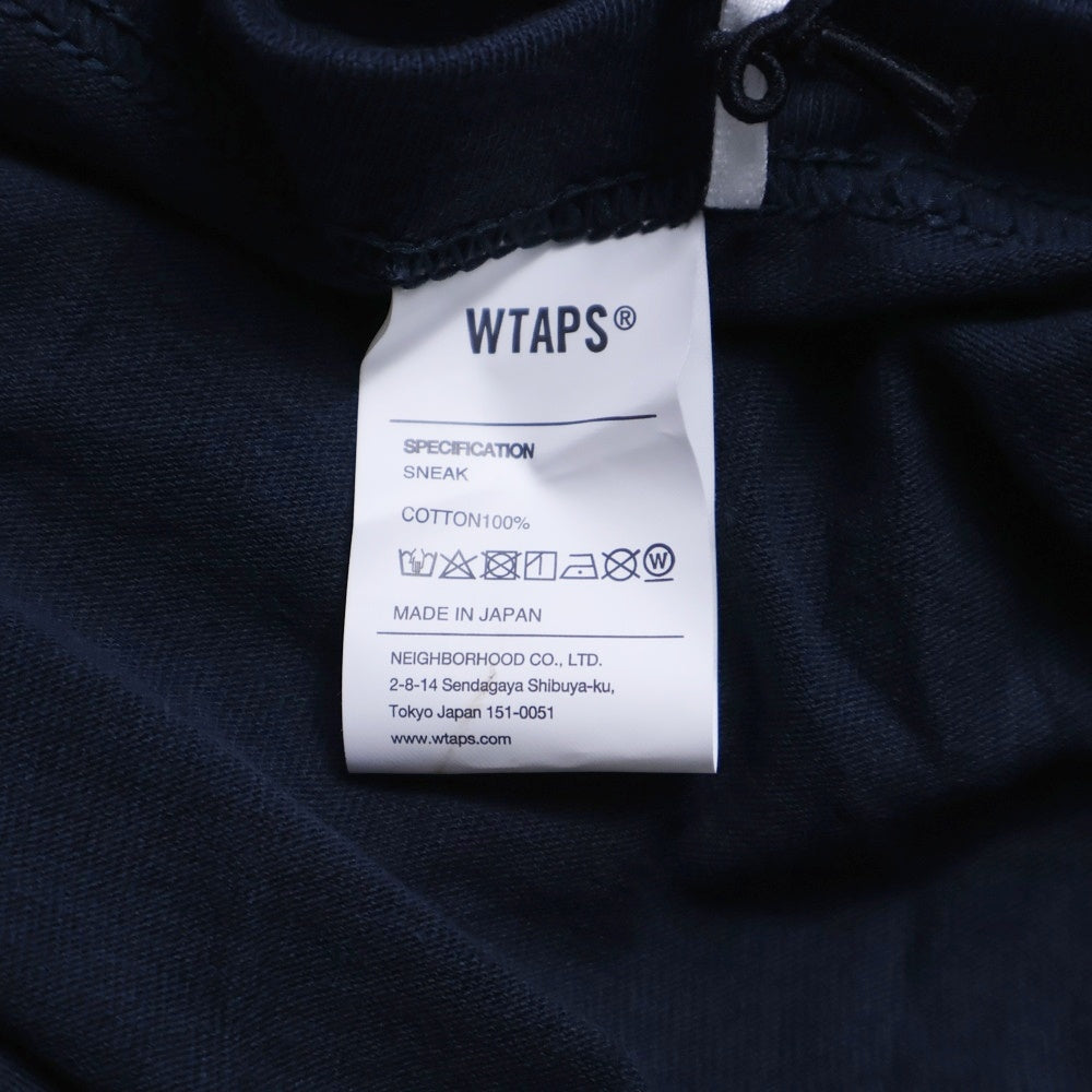 WTAPS(ダブルタップス) 22SS STANDART SS COTTON スタンダード コットン ロゴプリント クルーネック半袖Tシャツ カットソー ネイビー 221ATDT-STM10S