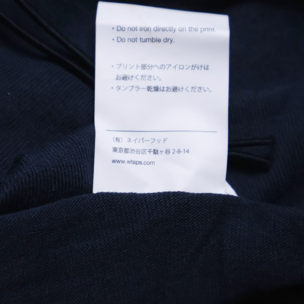 WTAPS(ダブルタップス) 22SS STANDART SS COTTON スタンダード コットン ロゴプリント クルーネック半袖Tシャツ カットソー ネイビー 221ATDT-STM10S