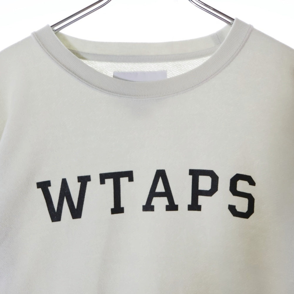 WTAPS(ダブルタップス) 22SS ACADEMY SWEATER アカデミーロゴプリント クルーネックスウェットトレーナー ベージュ 221ATDT-CSM18