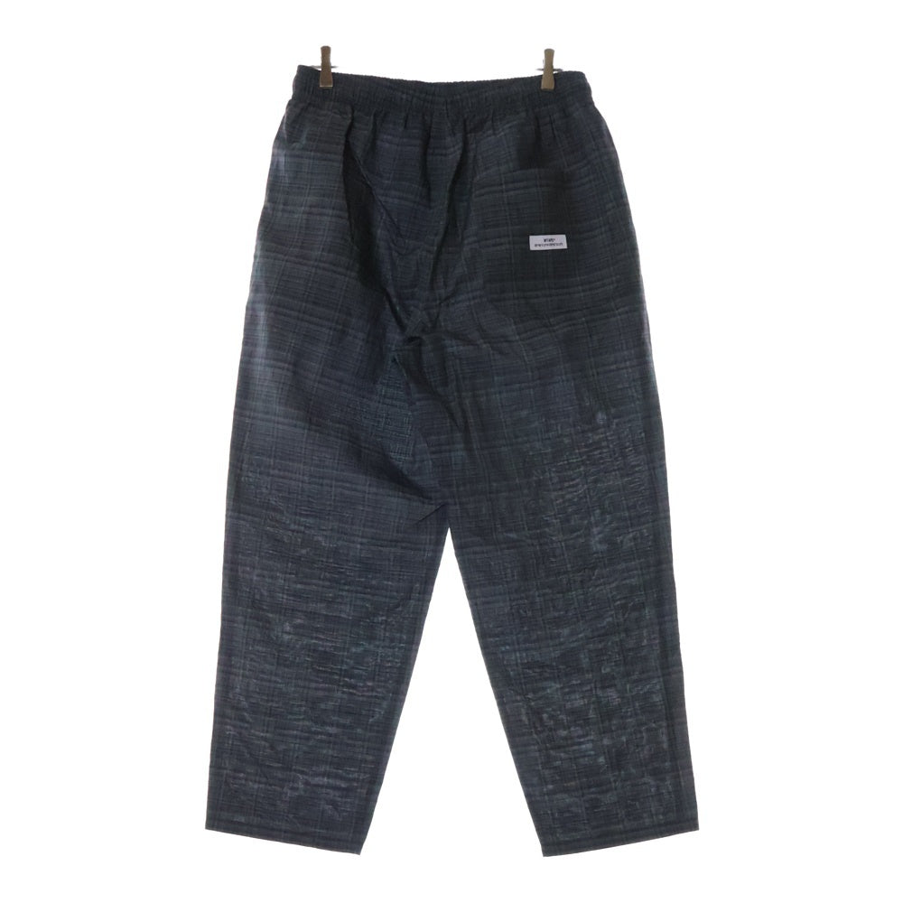 WTAPS(ダブルタップス) 24SS TROUSERS LNRY POPLIN チェック柄 ポプリン トラウザー イージーパンツ グレー 241CWDT-PTM05