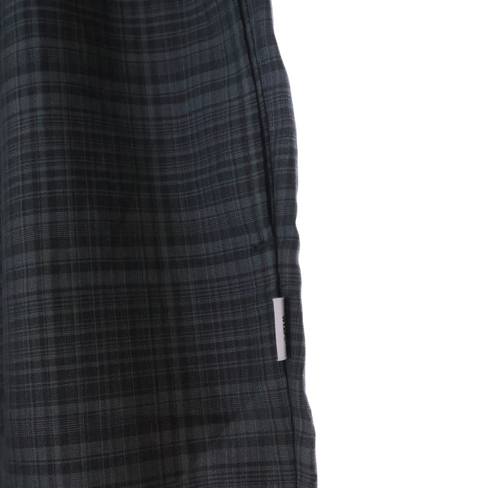 WTAPS(ダブルタップス) 24SS TROUSERS LNRY POPLIN チェック柄 ポプリン トラウザー イージーパンツ グレー 241CWDT-PTM05