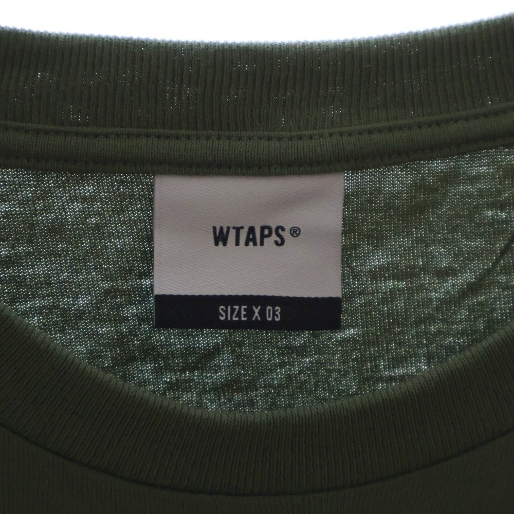 WTAPS(ダブルタップス) 22SS IDENTITY SS COTTON アイデンティティー ロゴプリント クルーネック半袖Tシャツ カットソー カーキ 221ATDT-STM07S