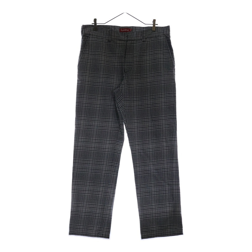 SUPREME(シュプリーム) 18SS Work Pant Grey Plaid グレンチェック柄 コットンツイルワークパンツ ホワイト/ブラック