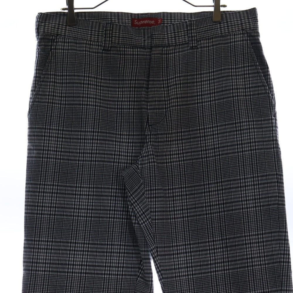 SUPREME(シュプリーム) 18SS Work Pant Grey Plaid グレンチェック柄 コットンツイルワークパンツ ホワイト/ブラック