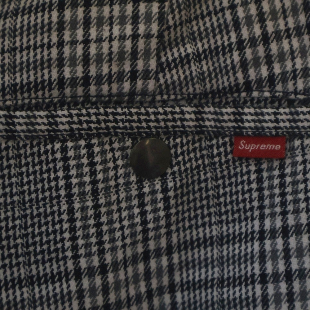 SUPREME(シュプリーム) 18SS Work Pant Grey Plaid グレンチェック柄 コットンツイルワークパンツ ホワイト/ブラック
